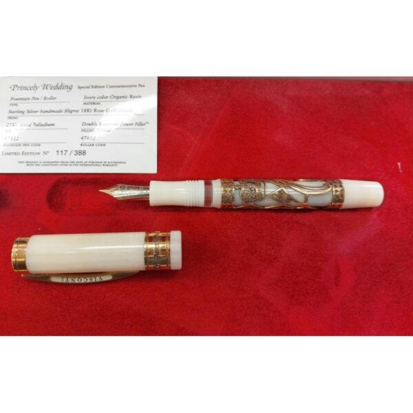 Visconti Monaco Royal Princely Wedding Albert White & Rose Gold Stilografica (M)